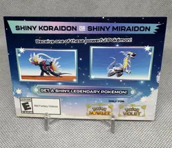 (1) Shiny Koraidon or Miraidon Pokemon Scarlet Violet Code Card - Gamestop - Image 1