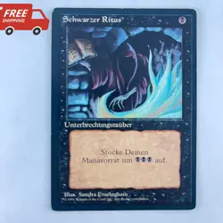 MTG Dark Ritual Schwarzer Ritus German Revised EBB Magic Card Shipping Included - Image 1