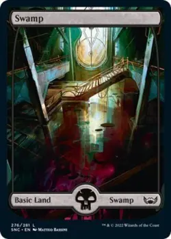 Swamp (276) -Foil Light Play MTG Streets of New Capenna - Image 1