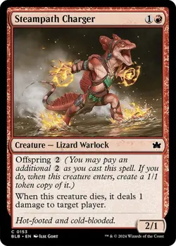 Steampath Charger 153 BLB MTG Lizard Warlock Offsping Gort Foil Red Common - Image 1