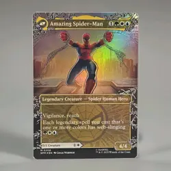 MTG - Peter Parker/Amazing Spider-Man FOIL Borderless* SPM #0208 NM/M Mythic - Image 1