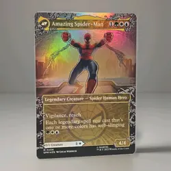 MTG - Peter Parker/Amazing Spider-Man FOIL Borderless* SPM #0208 NM/M Mythic - Image 3