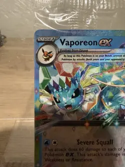Pokemon Prismatic Evolutions Vaporeon ex 023/131 Surprise Box Stamped Sealed - Image 3