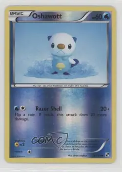 Oshawott Reverse Foil Pokemon Black & White Base Set #28 - Image 1