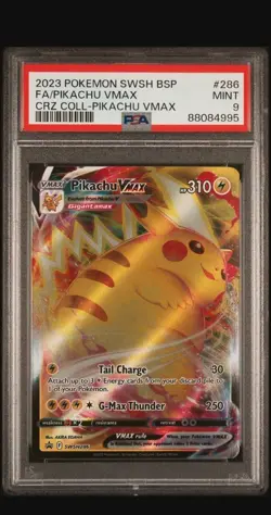 2023 POKEMON SWSH BLACK STAR PROMO #286 FULL ART/PIKACHU VMAX PSA 9 - Image 2