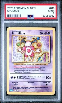 2023 POKEMON GAME CLASSIC BLASTOISE & SUICUNE EX DECK #013 MR. MIME PSA MINT 9 - Image 1