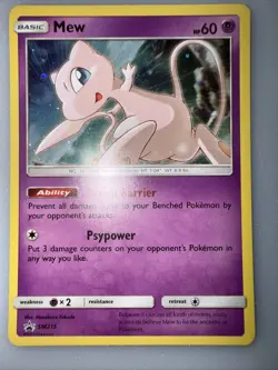 Mew SM215 Black Star Promo Holo Rare Sun & Moon Pokemon Card 2019 NM - Image 1
