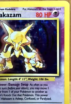 Alakazam Pokemon Base Set Holo Rare Unlimited Card #1/102 1999 Pokemon TCG LP - Image 4