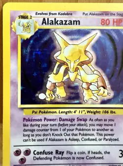 Alakazam Pokemon Base Set Holo Rare Unlimited Card #1/102 1999 Pokemon TCG LP - Image 5