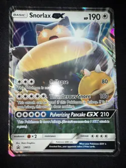 Snorlax GX SM05 - Sun & Moon Black Star Promo Holo JUMBO Pokemon Card - Image 1