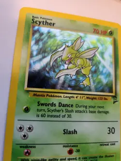 Scyther Base Set 2 Holo Pokemon Card WOTC NM - Image 2