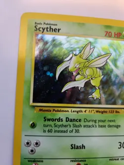 Scyther Base Set 2 Holo Pokemon Card WOTC NM - Image 3