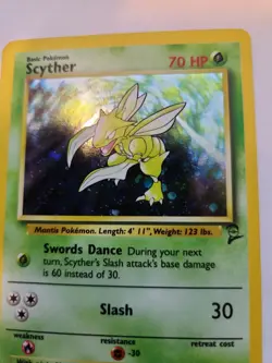 Scyther Base Set 2 Holo Pokemon Card WOTC NM - Image 5