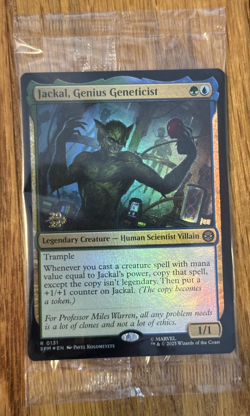 MTG Marvel Spider-Man, Jackal, Genius Geneticist - Promo Foil (In plastic) - Image 1