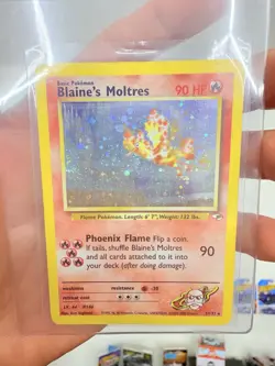 Pokemon TCG Blaine's Moltres Gym Heroes Holo Card 1/132 - Image 1