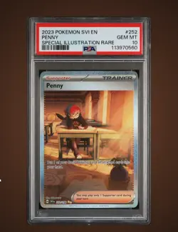 2023 Pokemon Svi En-Scarlet & Violet #252 Penny Special Illustration Rare PSA 10 - Image 1