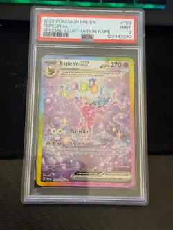 PSA 9 MINT Espeon Ex Prismatic Evolutions SIR Full Art Holo Pokemon 155/131 - Image 1