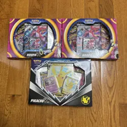Pokemon TCG: 1x Pikachu V Box + 2x Hoopa V Box In Hand Free Fast Shipping - Image 1