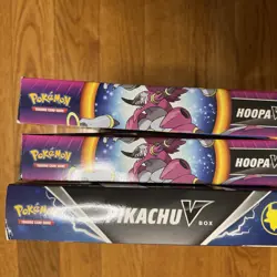 Pokemon TCG: 1x Pikachu V Box + 2x Hoopa V Box In Hand Free Fast Shipping - Image 3