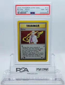 2000 POKEMON 1ST ED GYM CHALLENGE BLAINE #17 HOLO FOIL PSA 8 NM-MT #54053558 - Image 4