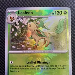 Leafeon 005/131 Masterball Prismatic Evolutions Reverse Holo Pokemon TCG (36) - Image 3