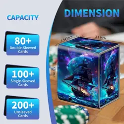 Card Deck Box for Trading Cards, MTG Commander Deck Box Fits 100+ Single Sleeved - Image 2