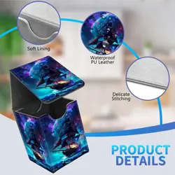 Card Deck Box for Trading Cards, MTG Commander Deck Box Fits 100+ Single Sleeved - Image 5