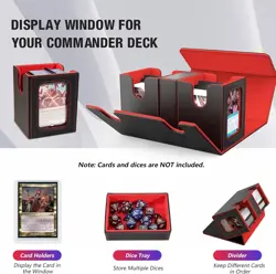 MTG Commander Deck Box, Fits 220+ Double-Sleeved Cards,With 4 Dividers & 2 Comma - Image 4