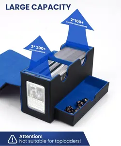 MTG Deck Box with Double Commander Display and Dice Tray, Fits 200+ Double Sleev - Image 3