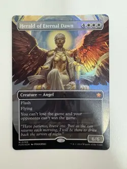 Herald of Eternal Dawn Foil Borderless Alternate MTG Magic Card NM Near Mint FDN - Image 1