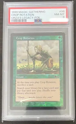 MTG Crop Rotation PSA 8 Foil English Urza’s Legacy 1999 #98 Green Instant Rare - Image 1
