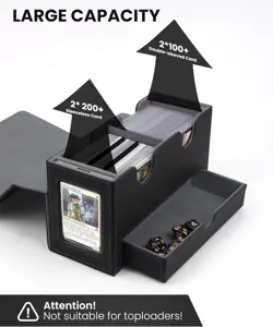 MTG Deck Box with Double Commander Display and Dice Tray, Fits 200+ Double Sleev - Image 3