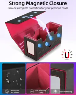MTG Deck Box, MTG Commander Card Deck Box with Commander Display, Fits 250+ Sing - Image 2