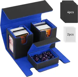 MTG Deck Box, Commander Deck Case Fits 200+ Double-Sleeved Cards, Magnetic Leath - Image 1