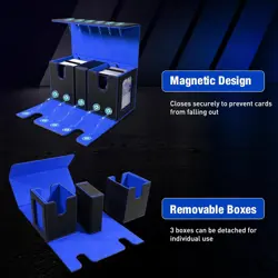 MTG Deck Box, Commander Deck Case Fits 200+ Double-Sleeved Cards, Magnetic Leath - Image 5