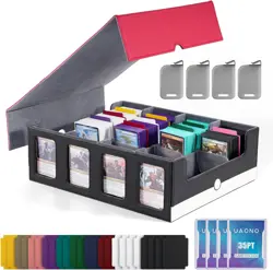 Trading Card Storage Box with Commander Display; 2400+ Deck Box for MTG with Rem - Image 1