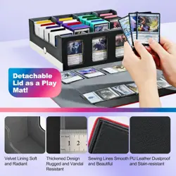 Trading Card Storage Box with Commander Display; 2400+ Deck Box for MTG with Rem - Image 4