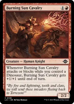 Burning Sun Cavalry 138 LCI MTG Human Knight Red 2023 Hernaiz Common EN Foil - Image 1