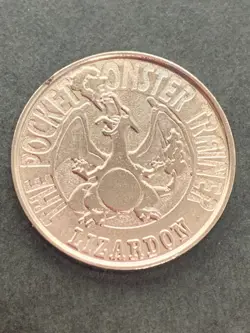 Charizard NO.006 Pokemon Battle Coin Medal 1997 Japanese Pokemon Silver Damage - Image 3