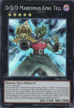 Yugioh Asian-English D/D/D Marksman King Tell CR09-AE021 Super Rare - Image 1
