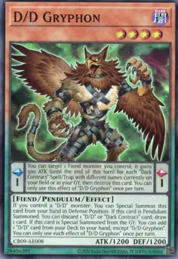 Yugioh Asian-English D/D Gryphon CR09-AE008 Super Rare - Image 1