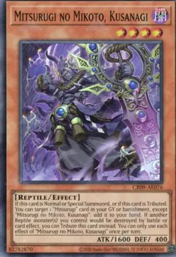 Yugioh Asian-English Mitsurugi no Mikoto, Kusanagi CR09-AE076 Super Rare - Image 1