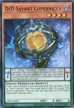 Yugioh Asian-English D/D Savant Copernicus CR09-AE002 Ultra Rare - Image 1