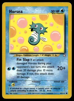 Horsea 62/111 Pokemon Card Neo Genesis Common 50 HP Lightly Played G27 - Image 1