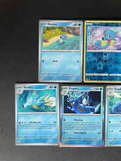 Kingdra HOLO + Seadra (x2) + Horsea (x2/1 RevHOLO) 5-card mixed Pokemon lot PWE - Image 3