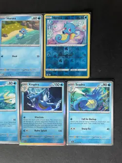 Kingdra HOLO + Seadra (x2) + Horsea (x2/1 RevHOLO) 5-card mixed Pokemon lot PWE - Image 4