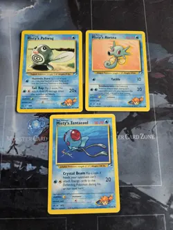 Misty's Gym Heroes 3 Card Lot Poliwag, Horsea, Tentacool Pokemon - Image 1