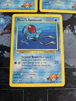 Misty's Gym Heroes 3 Card Lot Poliwag, Horsea, Tentacool Pokemon - Image 2
