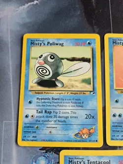 Misty's Gym Heroes 3 Card Lot Poliwag, Horsea, Tentacool Pokemon - Image 4