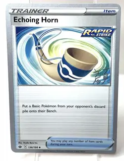 Echoing Horn Pokemon TCG 2023 World Championship 136/198 Pokemon Card Uncommon - Image 1